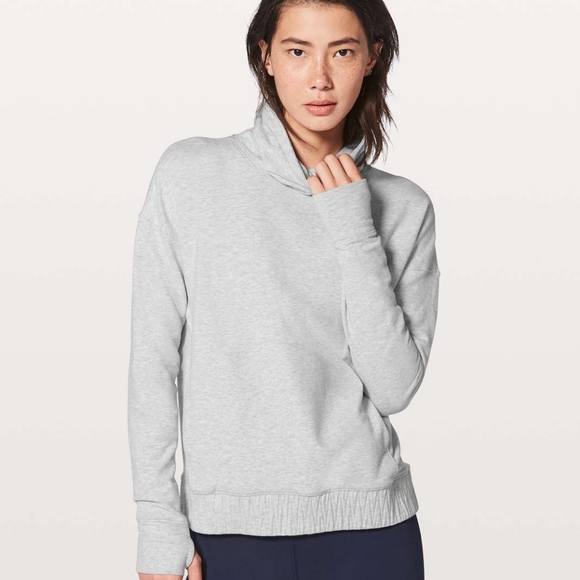 lululemon athletica Tops - Lululemon Stress Less Pullover Heathered Core Ultra Light Grey
